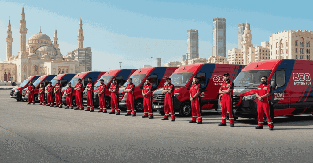 Expert technicians performed car battery replacement in Ajman