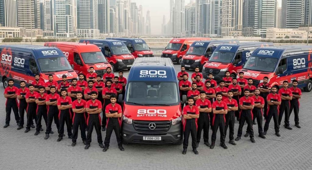 Expert car battery technicians positioned across Sharjah to provide fast on-site service