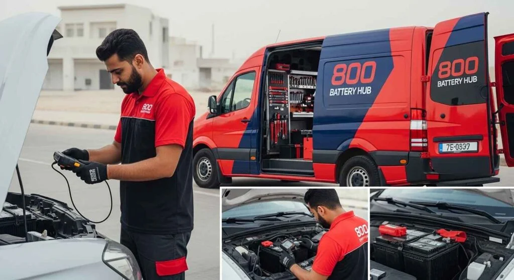 On-site diagnostic and battery replacement for your car in Sharjah