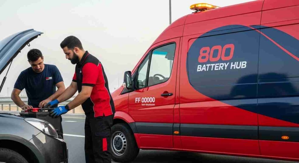 Quick roadside battery replacement by experienced technician
