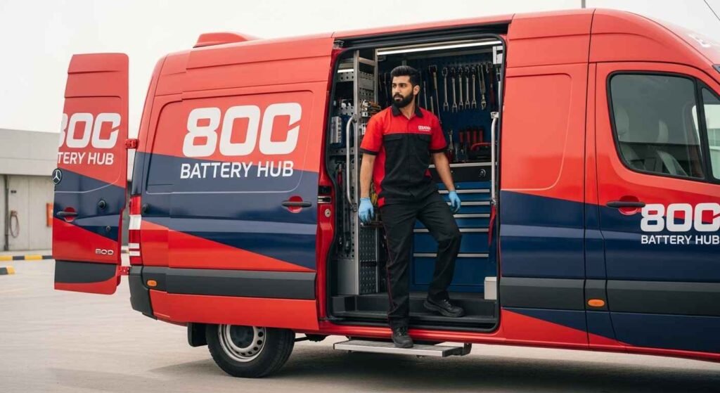 On-site car battery replacement and diagnostics service in UAE