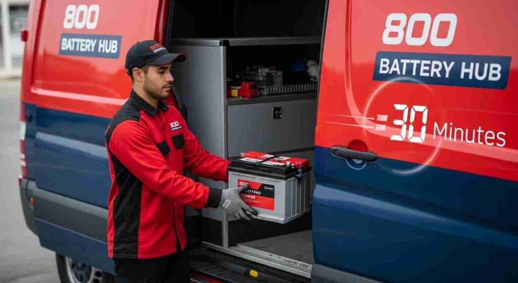 Mobile battery replacement service arriving within 15-20 minutes anywhere in UAE
