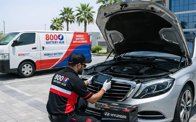 Mobile Hyundai battery replacement – on-site service across the UAE