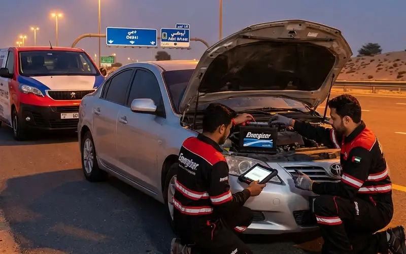 Fast Roadside Energizer battery replacement service In UAE
