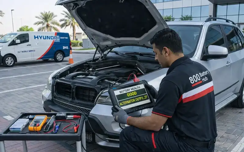 Hyundai charging system diagnosis and battery testing service